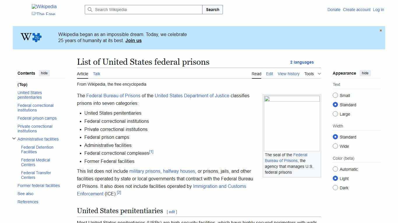 List of United States federal prisons - Wikipedia